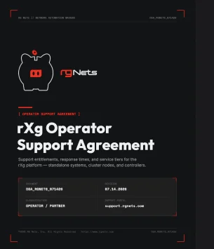 rXg Operator Support Agreement document cover