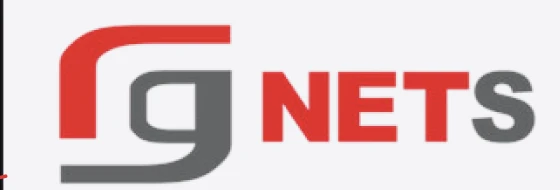 The inherited RG Nets logo: a red and grey rg monogram beside NETS